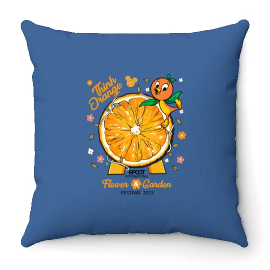 Orange Bird Throw Pillows, Disney Orange Bird Throw Pillows, Epcot Flower And Garden Festival Throw Pillows