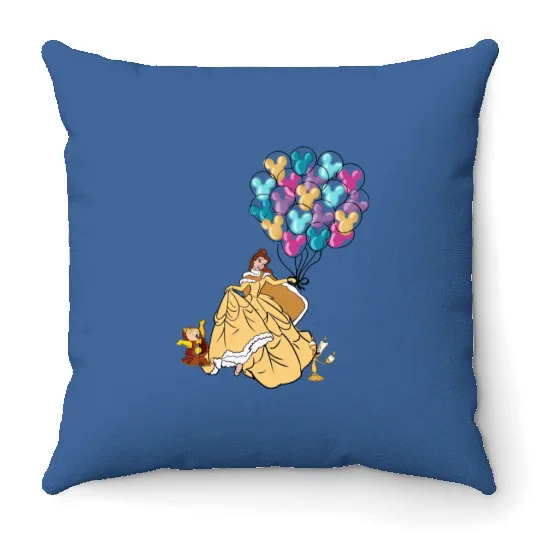 Disney Belle Throw Pillows, Beauty And The Beast Throw Pillows, Belle Princess