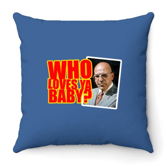 Kojak - Whos Loves Ya Fitted Throw Pillows