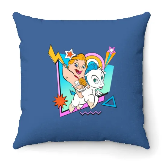 Retro 90S Baby Hercules and Pegasus Throw Pillows / Disney Hercules Throw Pillows
