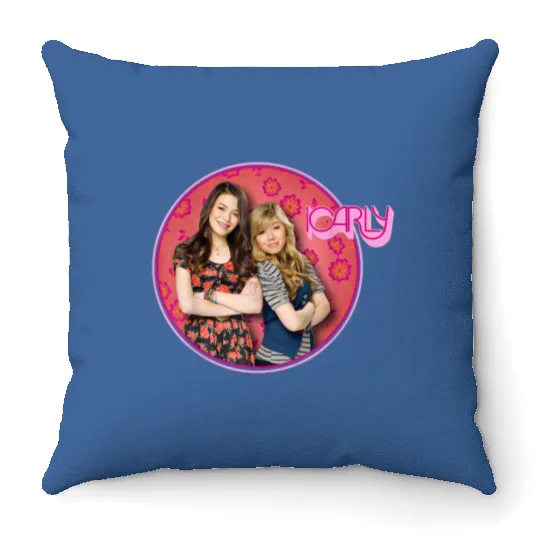 iCarly floral Sam and Carly Throw Pillows