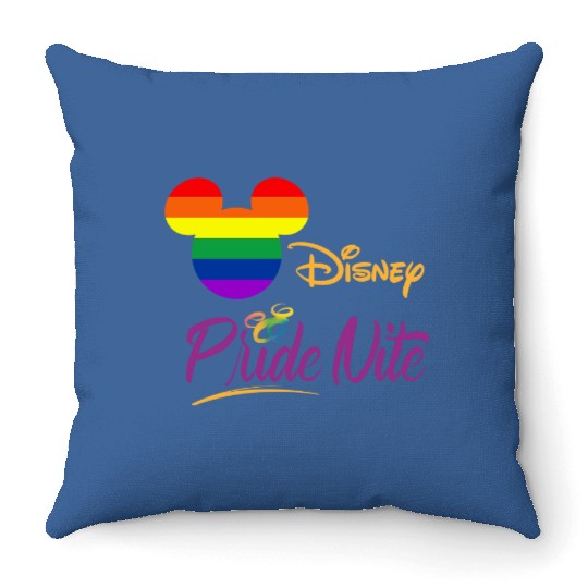 Mickey Mouse Lgbt Flag Rainbow Throw Pillows, Disneyland After Dark Pride Nite, Mickey Pride Rainbow Throw Pillows