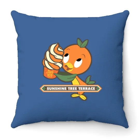 Disney Orange Bird Throw Pillows, Orange Bird Citrus Swirl, Sunshine Tree Terrace, Disney 2022 Trip Throw Pillows