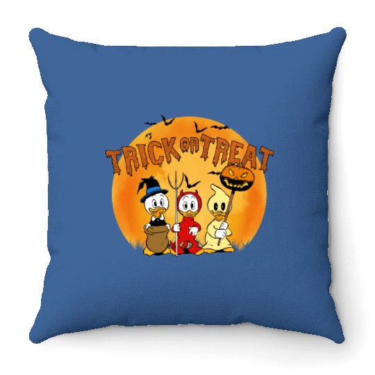 Disney Halloween Ducktales Huey Dewey and Louie Trick Or Treat Halloween Costume Unisex Throw Pillows