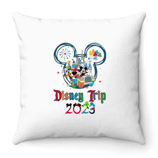Custom Disney Trip 2023 Throw Pillows, Disney Vacation 2023 Throw Pillows