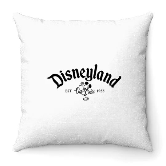 Retro Disneyland Family Throw Pillows, Mickey Est Throw Pillows Disney Trip Throw Pillows, Disneyland Throw Pillows