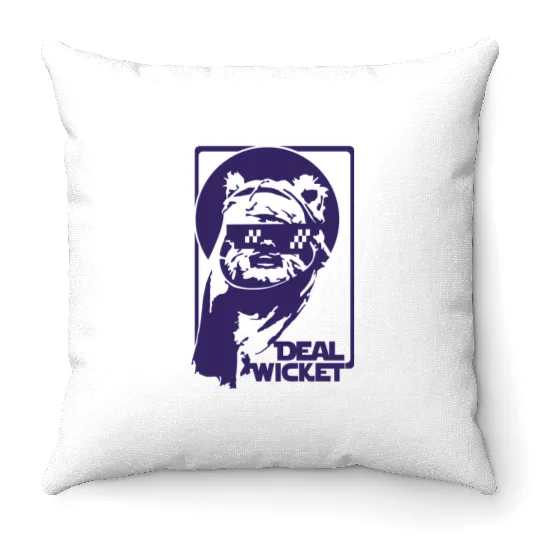 Disney-Star-Wars Shirt, Vintage Nub-Nub Ewok Camp Shirt, Wicket Ewoks Shirt, Forest Summer Camp Throw Pillows