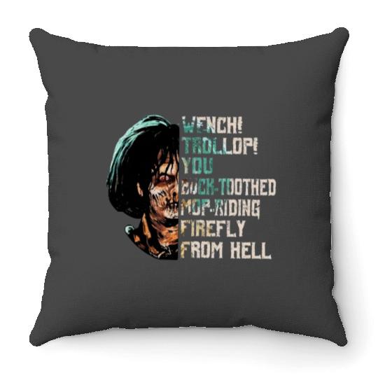 Vintage Disney Billy Butcherson Wench Trollop Throw Pillows, Hocus Pocus 2 Throw Pillows, Sanderson Sisters Witch Throw Pillows