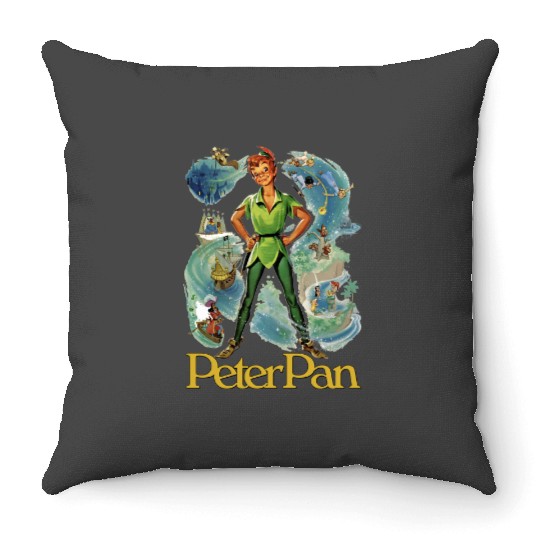 Peter Pan Throw Pillows, Never Grow up Throw Pillows, Neverland Throw Pillows, Disney Throw Pillows, Disneyland Family Throw Pillows