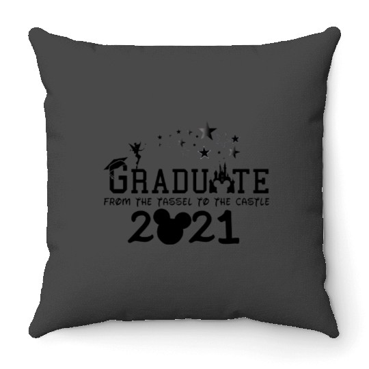 Disney From Tassel to the Castle Graduation shirt, 2021 Disney Graduation Shirt, Graduate Disney Shirt, 2021 Grad Shirt, Class of 2021 Shirt Throw Pillows