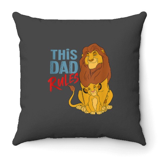 Disney The Lion King Simba and Mufasa This Dad R Throw Pillows