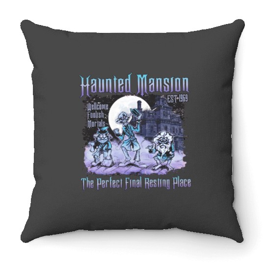 Retro Disneyland Haunted Mansion Throw Pillows