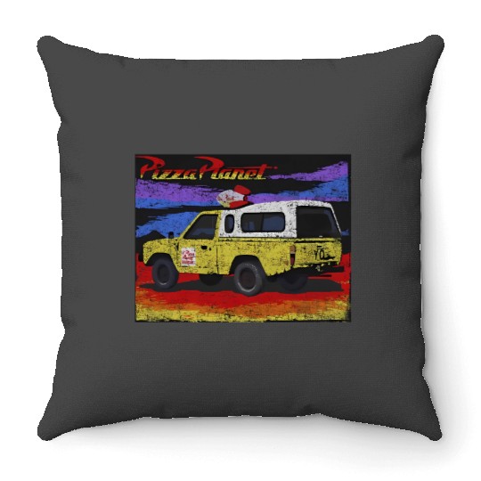Disney Pixar Toy Story Pizza Planet Truck Distressed Throw Pillows,