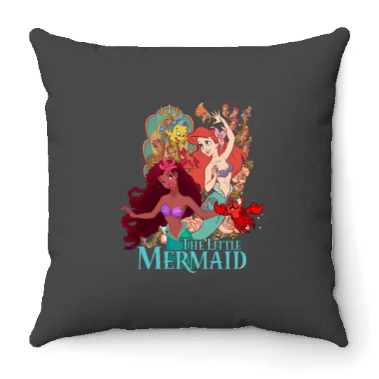 Retro Disney The Little Mermaid Throw Pillows, The Little Mermaid Throw Pillows