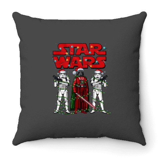 Discover Star Wars Christmas Logo Throw Pillows Disneyland Christmas Party Throw Pillows