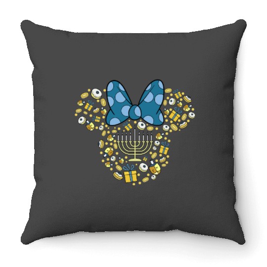 Disney Minnie Mouse Hanukkah Chanukah Throw Pillows,Happy Hanukkah Throw Pillows