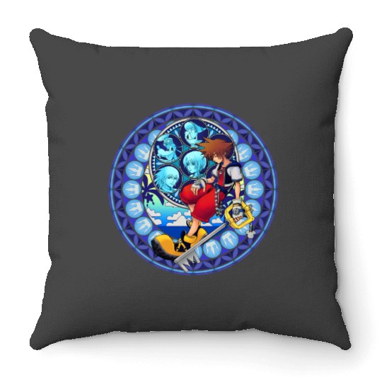 Disney Kingdom Hearts Sora Stained Glass Throw Pillows