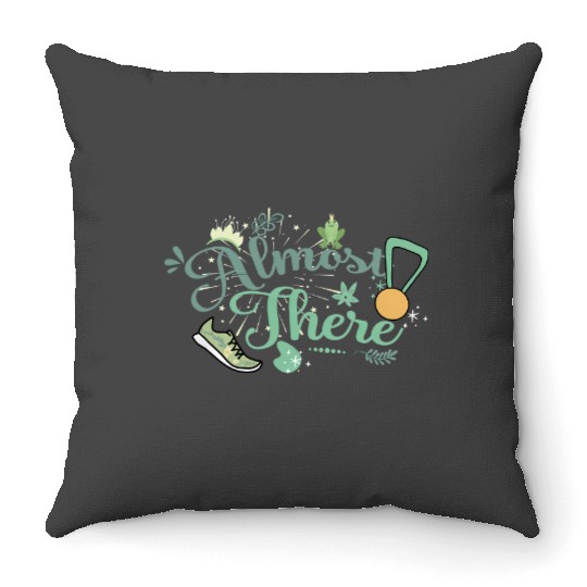 runDisney Almost There Flowy Throw Pillows Tiana Princess and the Frog running Flowy Throw Pillows