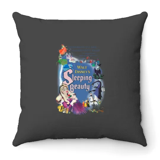 Retro Disney Sleeping Beauty Throw Pillows, Aurora and Prince Philip Throw Pillows