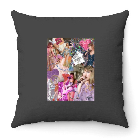 Beautiful Singer Eras Tour Poster Throw Pillows