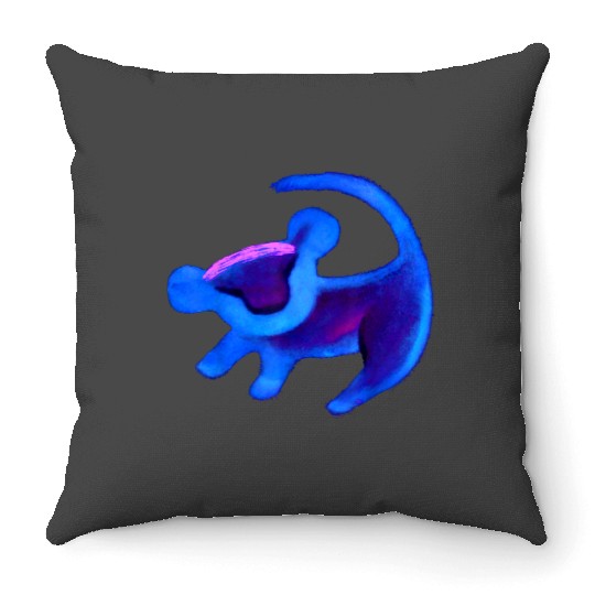 Disney The Lion King Simba Cave Painting Blue Hue Throw Pillows