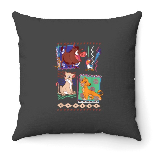 Disney Lion King Simba And Timon Graphic Throw Pillows