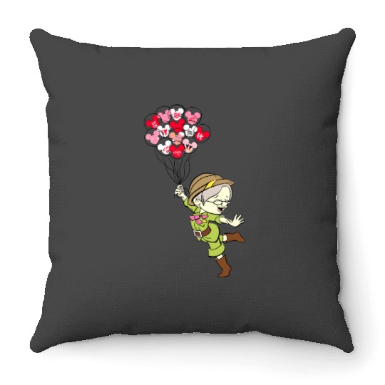 Carl And Ellie Valentine_s Day, Up Balloons Disney Valentine Throw Pillows