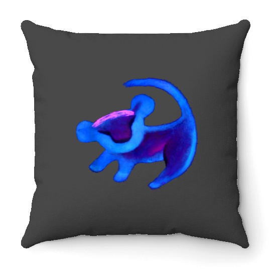 Disney The Lion King Simba Cave Painting Blue Hue Throw Pillows