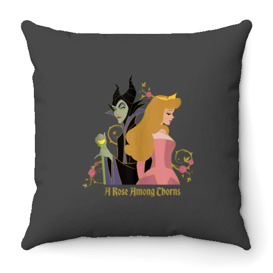 Disney Princess Sleeping Beauty Maleficent Rose Among Thorns Throw Pillows