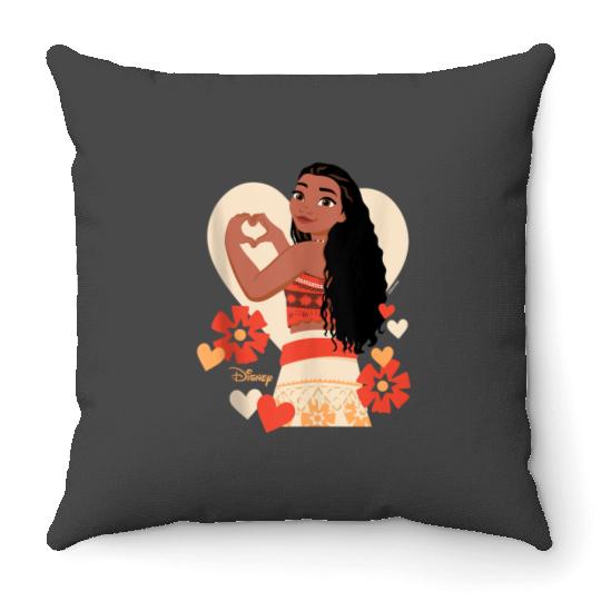 Disney Princess - Moana Heart Valentine's Day Throw Pillows