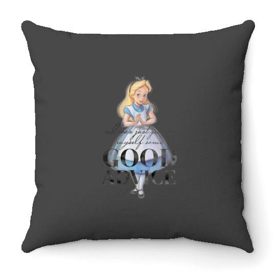 Disney 100th Anniversary Alice In Wonderland - Classic Fit Grey Short Sleeve Throw Pillows