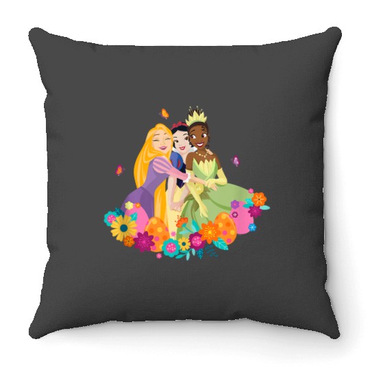 Disney Princess Rapunzel Snow White Tiana Spring Easter Eggs Gifts Throw Pillows