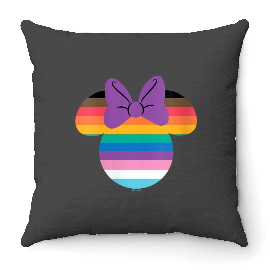 Disney Minnie Mouse Pride Inclusive Rainbow Head Icon Fill Throw Pillows