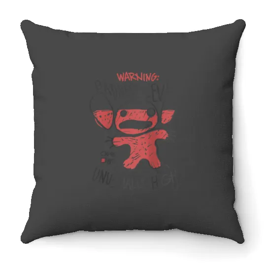 Disney Lilo Stitch Warsning Badness Level Unusually High Throw Pillows