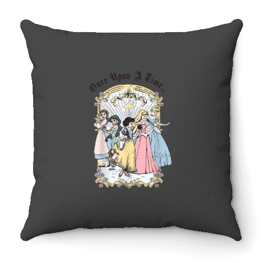Discover Disney Princess Once Upon A Time Vintage Cartoon W Throw Pillows
