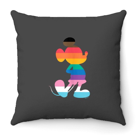 Disney Mickey Mouse Pride Inclusive Pose Rainbow Icon Fill Throw Pillows