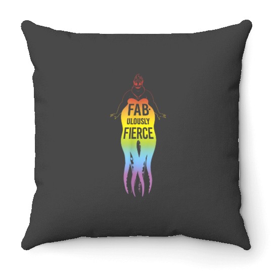 Disney Villains Ursula Rainbow Fabulously Fierce Throw Pillows