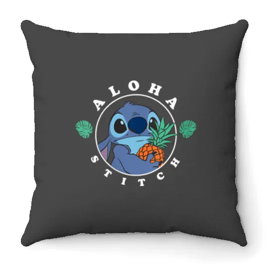Womens Disney Lilo Stitch Aloha Cute Stitch Tropical Chest Shot Throw Pillows