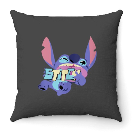 Disney Lilo Stitch Playful Silly Stitch Big Chest Portrait Throw Pillows