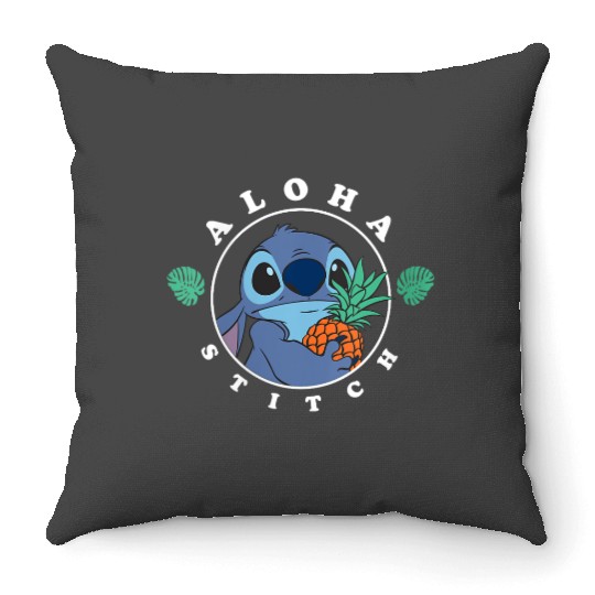 Womens Disney Lilo Stitch Aloha Cute Stitch Tropical Chest Shot Throw Pillows