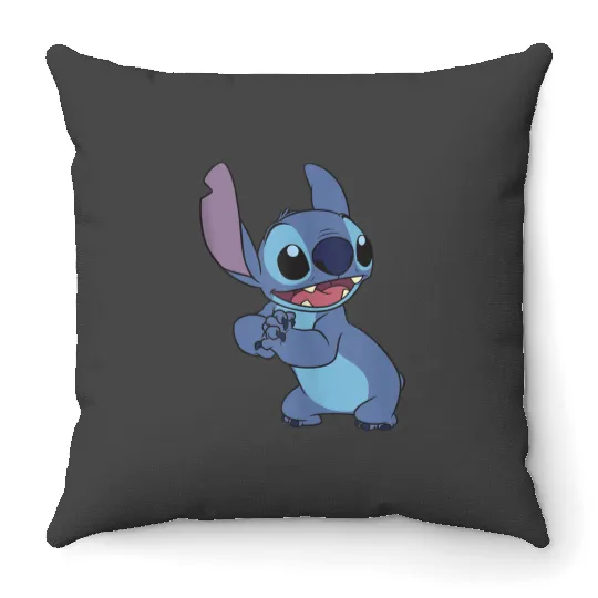 Disney Lilo Stitch Excited Cute Pose Big Chest Portrait V2 Throw Pillows