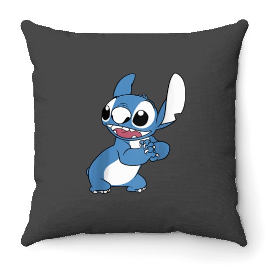 Disney Lilo Stitch Excited Cute Pose Big Chest Portrait Throw Pillows