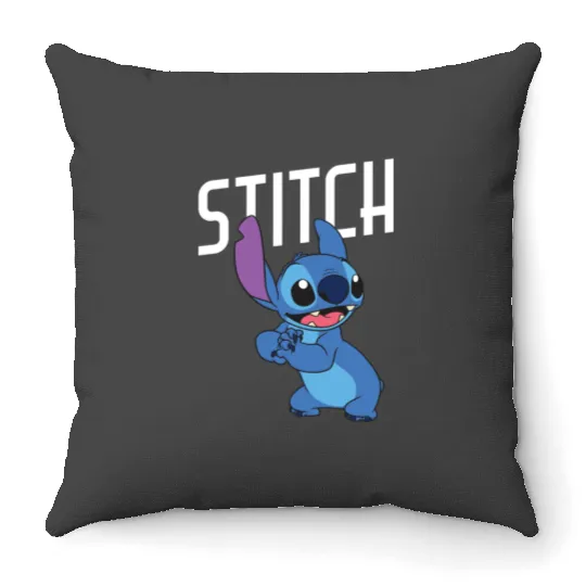 Disney Lilo Stitch Cute Smiling Stitch Big Chest Portrait Throw Pillows