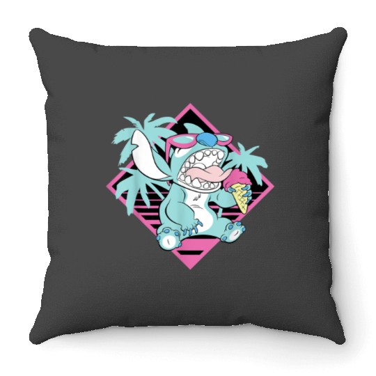 Disney Lilo Amp Stitch Ice Cream Retro 90s Beach S Throw Pillows