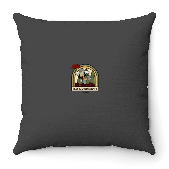 Disney Pinocchio Jiminy Cricket Established 1940 Throw Pillows