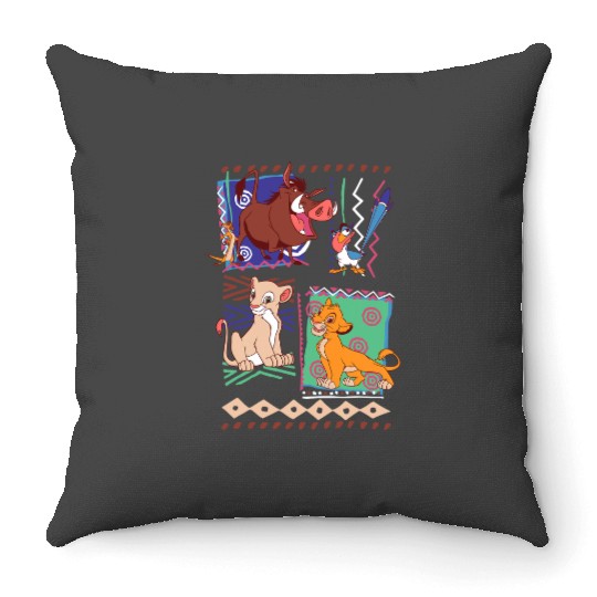 Disney Lion King Simba And Timon Graphic Throw Pillows
