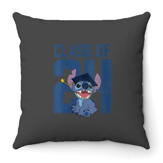 Womens Disney Lilo Stitch Vintage Class Of 2024 Stitch Collegiate gifts  Throw Pillows