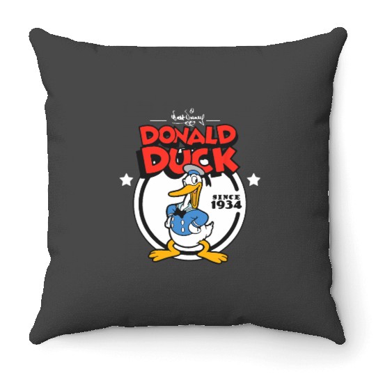 Disney Donald Duck 90th Anniversary Since 1934 Retro Vintage Throw Pillows