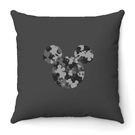 Disney Mickey Camo Gray Throw Pillows