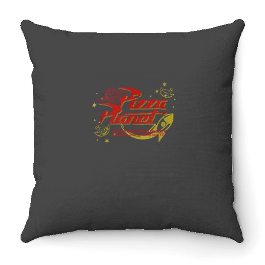 Disney Toy Story Vintage Pizza Planet Logo Throw Pillows